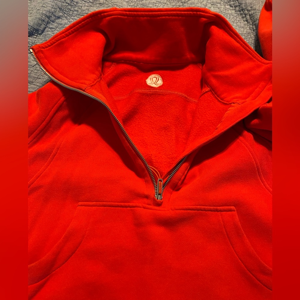Lululemon 1/2 zip funnel neck scuba crop